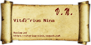Vitárius Nina névjegykártya